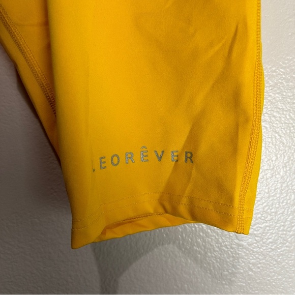Leomicci Yellow Running Tights Compression Shorts Luxury Activewear Size Small - Picture 2 of 6